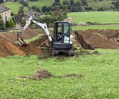 mini digger excavation